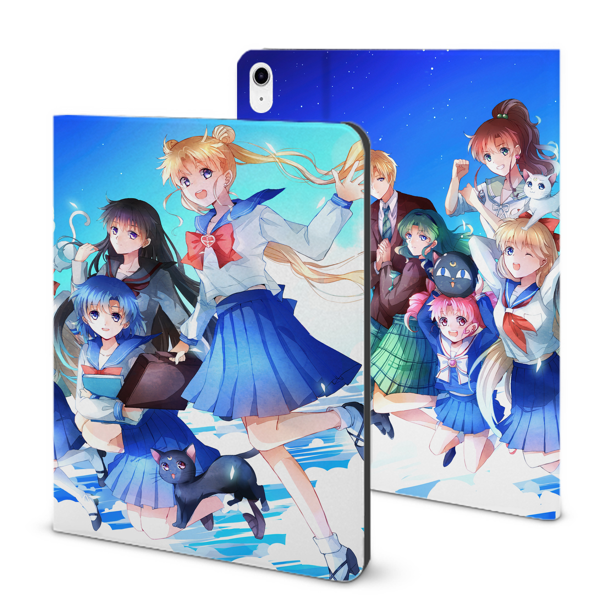 （画像用） 美少女戦士セーラームーン Sailor Moon IPad ケース ブック型 PUレザー TPU 耐衝撃 軽量 薄型 ペン収納なし 全面保護 IPad 各モデル対応